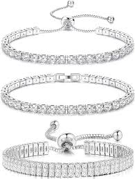 Pulsera Tenis Mujer JeweBella con Zirconia Ajustable y Brillantes