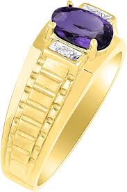 Anillo de Hombre en Color Oro con Diamantes Rylos Amarillo