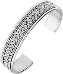 Pulsera de Plata 925 con Detalles Trenzados - Estilo Único para Hombre