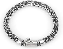 Pulsera Retro de Jade Angel para Hombre en Plata 925