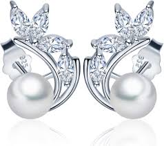 Pendientes Circonitas Hipoalergénicos con Diseño de Perlas