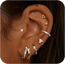 Pendientes Dorados de Acero Inoxidable Hipoalergénicos para Mujer