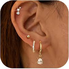 Pendientes Dorados de Acero Inoxidable Hipoalergénicos para Mujer