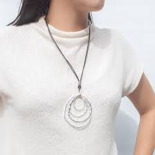 Colgante Estilo Bañado Cuero España - Collar Largo Bohemio para Mujer