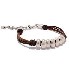 Pulsera de Cuero Mujer Hecho Cuentas Zamak - Elegancia y Estilo