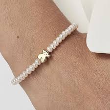 Pulsera Ajustable TOUS en Oro Amarillo con Perlas