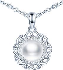 Collar de Plata Elegante con Incrustaciones para Cumpleaños