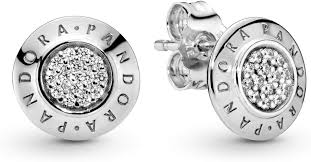 Pendientes Mujer Pandora Logotipo Brillante con Circonitas