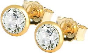 Pendientes de Oro 585 con Circonita para Hombre - NKlaus