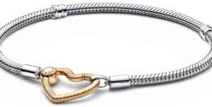 Pulsera Pandora Cierre Corazón - Elegancia y Estilo Dorado