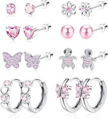 Pendientes Hipoalergénicos Quirúrgicos Arcoíris para Niña