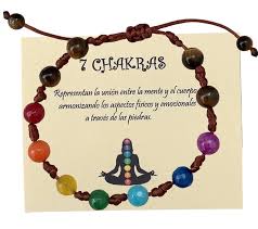 Anhur Pulsera Chakras Ajustable con Ojo de Tigre para Mujer