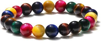Pulsera Curativa de Piedras Arcoíris con Ojo de Tigre para Mujer