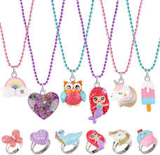 Collares Arcoíris Unicornio Cumpleaños Ajustables para Niñas