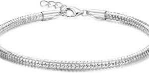 Pulsera Ajustable Bricolaje Serpiente de Plata de Ley 925 para Mujer