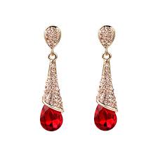 Pendientes Rojos Coreanos para Mujeres - Elegancia y Estilo