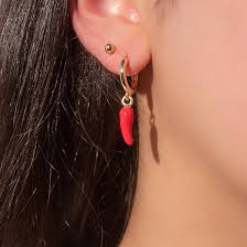 Pendientes Inoxidable Pimiento Esmaltado - Elegancia y Sabor