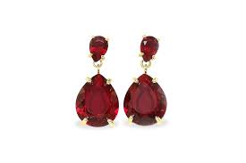 Pendientes Anémona Doble Granate Artesanales - Elegancia en Rojo