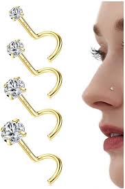 Pendientes de Nariz Quirúrgicos Chriscoco con Diseño de Diamante