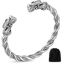 Anillo Brazalete Ajustable Retorcido: Protección y Estilo Vikingos para Hombre