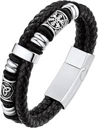 Pulsera Vikinga Masculina con Cierre Magnético de Acero Inoxidable