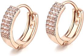 Pendientes Grandes Circonita en Oro Rosa - Elegancia Geométrica