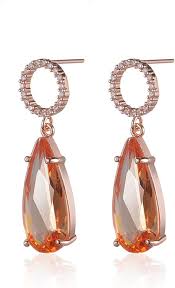 Pendientes Colgantes de Circonita en Oro Rosa - Elegancia y Brillo