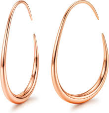 Pendientes Ovalados de Acero Inoxidable en Oro Rosa - Adramata