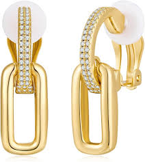 Pendientes Dorados LILIE WHITE - Elegancia y Comodidad para Mujeres