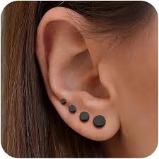 Pendientes Negros de Titanio Hipoalergénico - Estilo y Comodidad