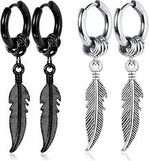 Pendientes Negros Largos para Hombre - Elegancia y Estilo