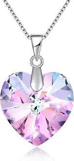 Pendientes Corazón Swarovski Morado para Mujeres