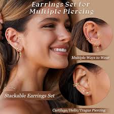 Pendientes Quirúrgicos Hipoalergénicos Diamday para Piercing en la Oreja de Mujer