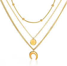 Elegante Colgante Dorado para Mujer - Chapada 3 Piezas Multicapa